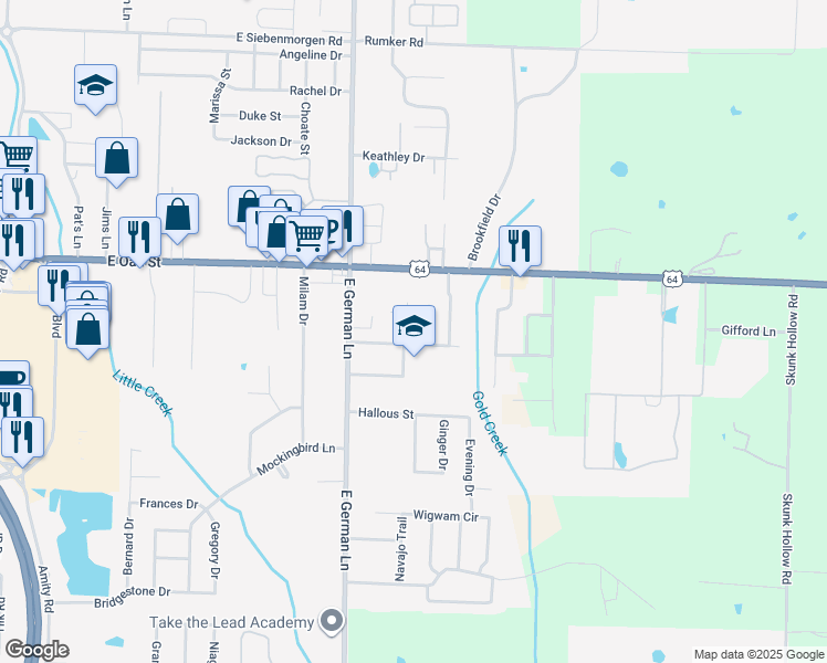 map of restaurants, bars, coffee shops, grocery stores, and more near 9 Patton Circle in Conway