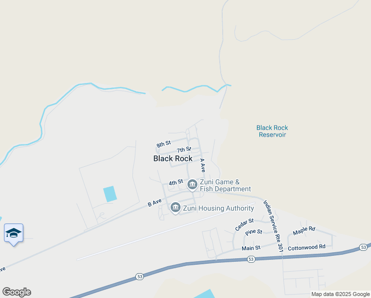 map of restaurants, bars, coffee shops, grocery stores, and more near 301 7th Street in Zuni