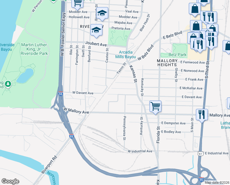 map of restaurants, bars, coffee shops, grocery stores, and more near 183 West McKellar Avenue in Memphis