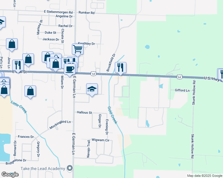 map of restaurants, bars, coffee shops, grocery stores, and more near 750 Caskay Drive in Conway