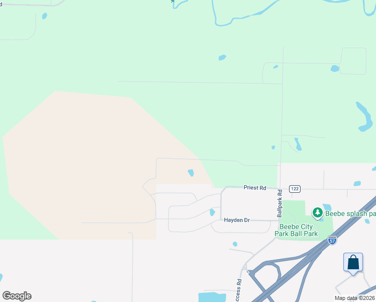 map of restaurants, bars, coffee shops, grocery stores, and more near 706 Priest Road in Beebe