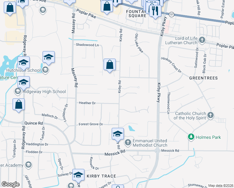 map of restaurants, bars, coffee shops, grocery stores, and more near 6537 May Hollow Cove in Memphis