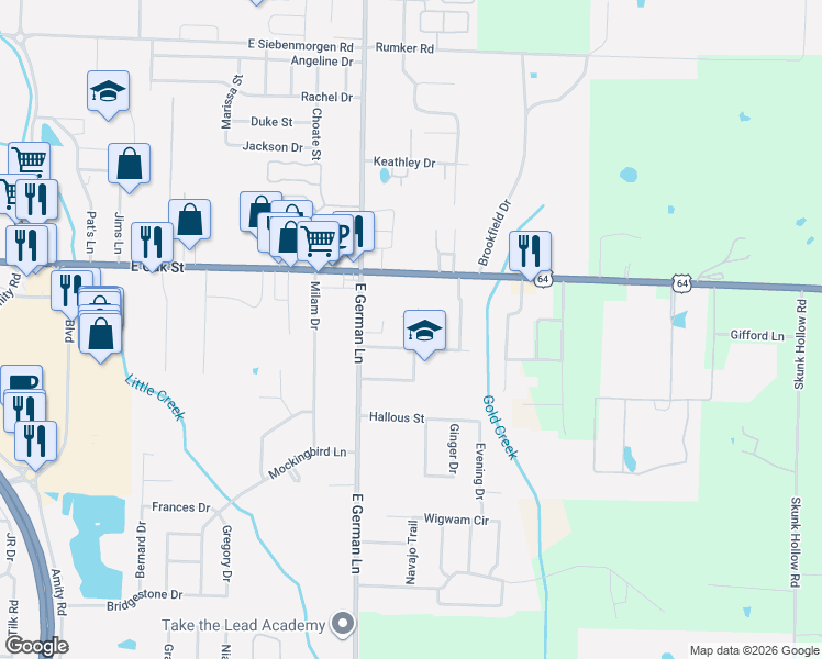 map of restaurants, bars, coffee shops, grocery stores, and more near 5 Marshall Cove in Conway