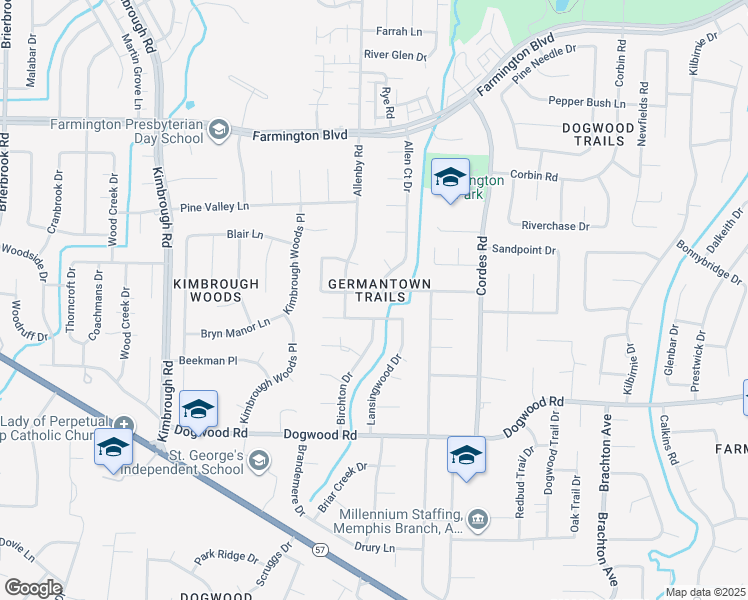 map of restaurants, bars, coffee shops, grocery stores, and more near 8435 Sherman Oaks Drive in Germantown