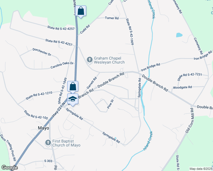 map of restaurants, bars, coffee shops, grocery stores, and more near 108 State Road S-42-1903 in Mayo