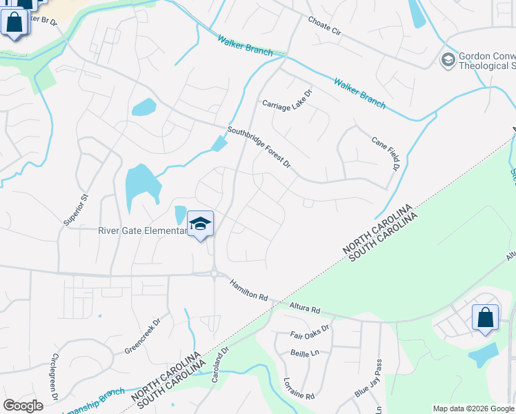 map of restaurants, bars, coffee shops, grocery stores, and more near 12336 Belmont Mansion Drive in Charlotte