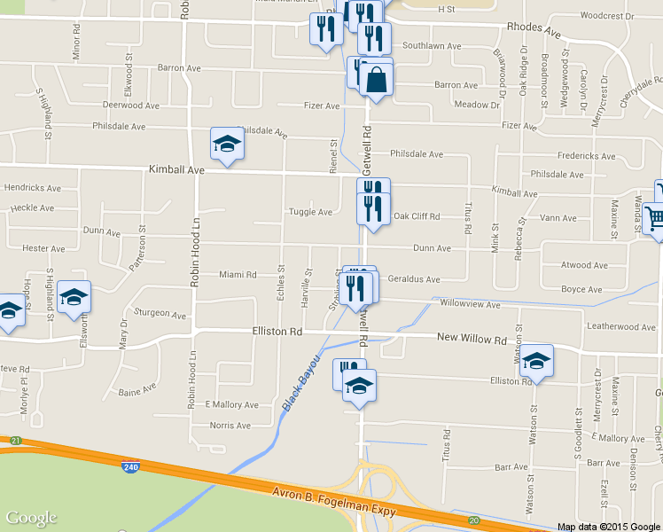 map of restaurants, bars, coffee shops, grocery stores, and more near 1541 Stribling Street in Memphis
