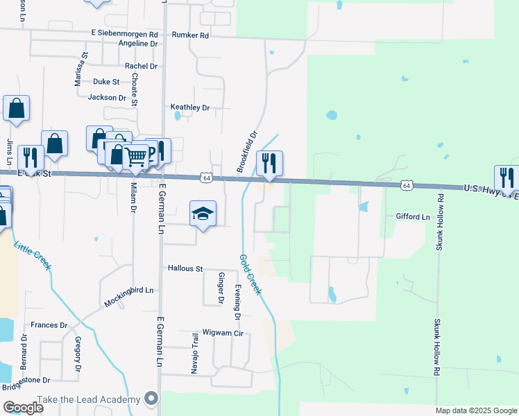 map of restaurants, bars, coffee shops, grocery stores, and more near 750 Caskay Drive in Conway