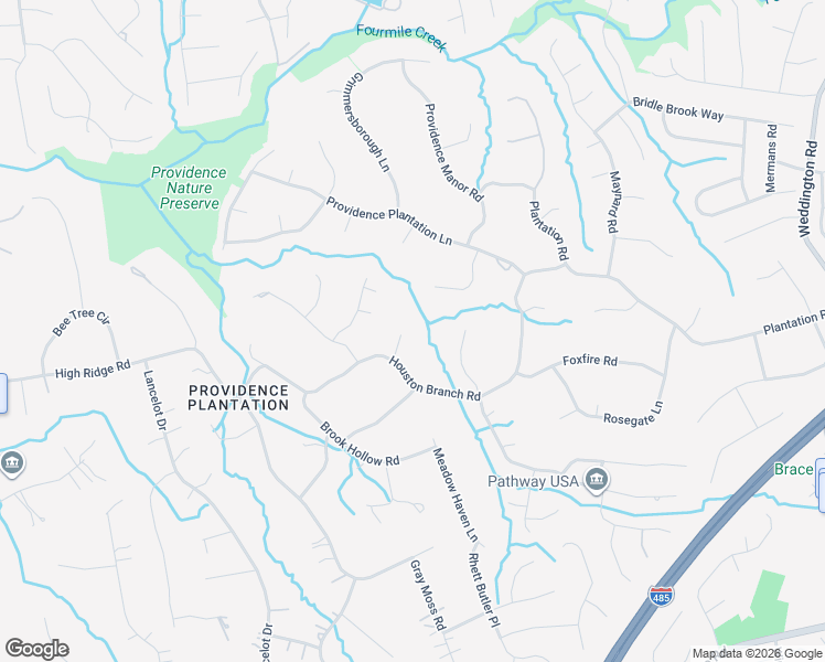 map of restaurants, bars, coffee shops, grocery stores, and more near 3020 Poplar Hill Road in Charlotte
