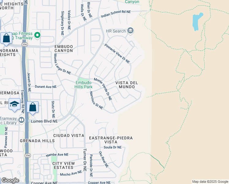 map of restaurants, bars, coffee shops, grocery stores, and more near 14009 Pine Butte Road Northeast in Albuquerque