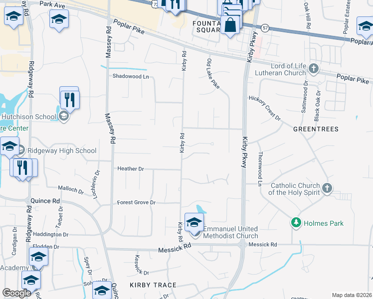 map of restaurants, bars, coffee shops, grocery stores, and more near 6537 May Hollow Cove in Memphis