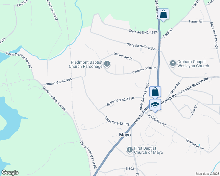map of restaurants, bars, coffee shops, grocery stores, and more near 3250 State Road S-42-1210 in Chesnee