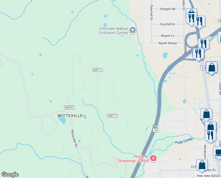 map of restaurants, bars, coffee shops, grocery stores, and more near 304 Caldwell Drive in Poteau