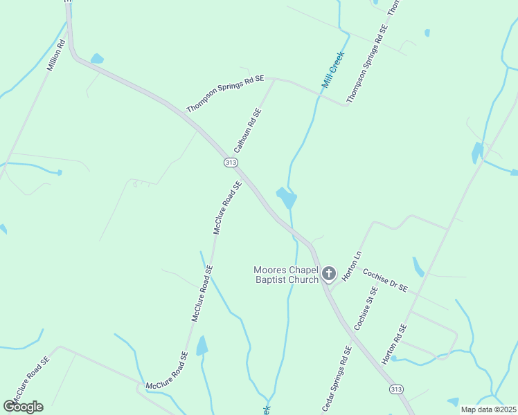 map of restaurants, bars, coffee shops, grocery stores, and more near 1242 Ladd Springs Road Southeast in Cleveland