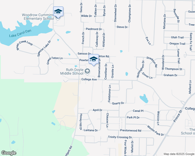 map of restaurants, bars, coffee shops, grocery stores, and more near 805 Brownstone Drive in Conway