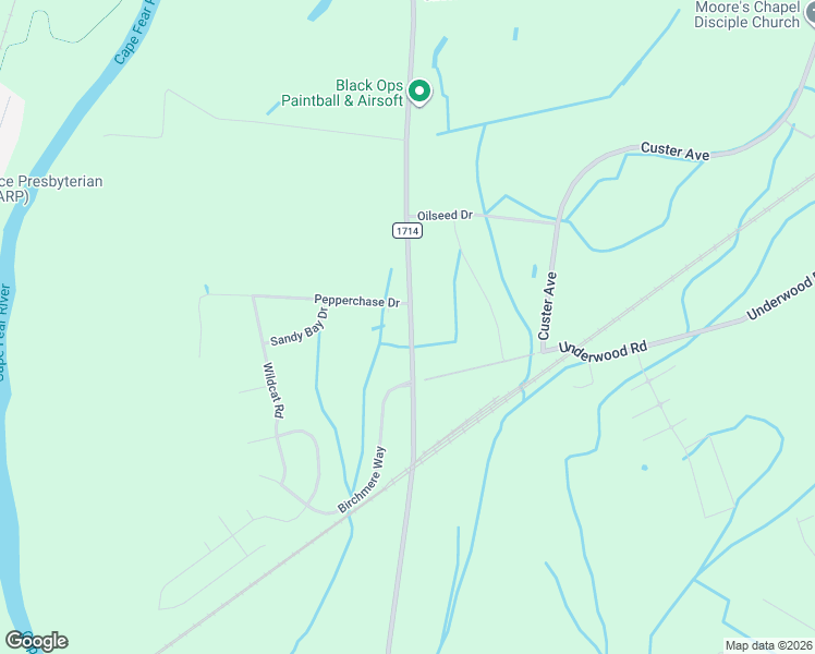 map of restaurants, bars, coffee shops, grocery stores, and more near 1848-1898 River Road in Fayetteville