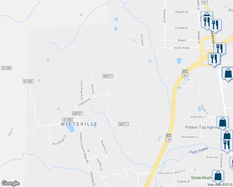 map of restaurants, bars, coffee shops, grocery stores, and more near 304 Caldwell Drive in Poteau