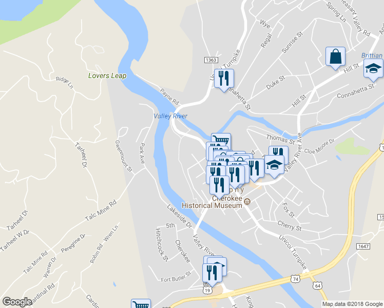 map of restaurants, bars, coffee shops, grocery stores, and more near 15 Dickey in Murphy