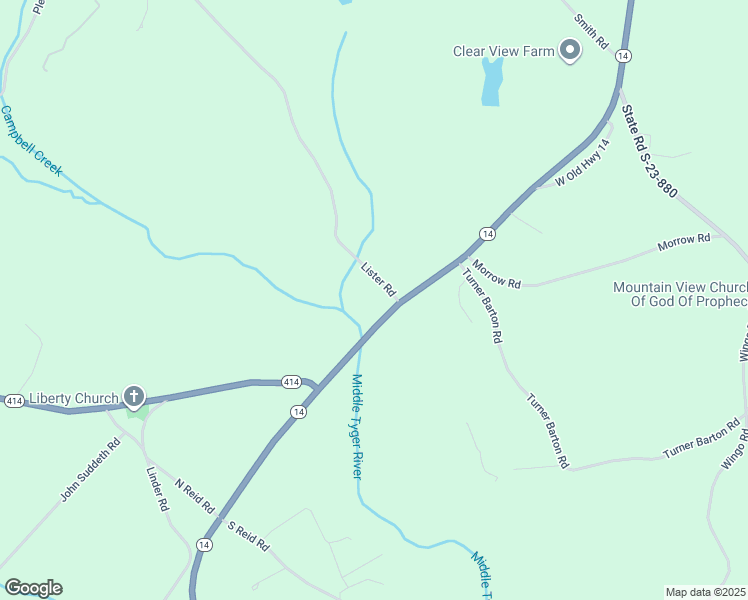 map of restaurants, bars, coffee shops, grocery stores, and more near 109 Lister Road in Landrum