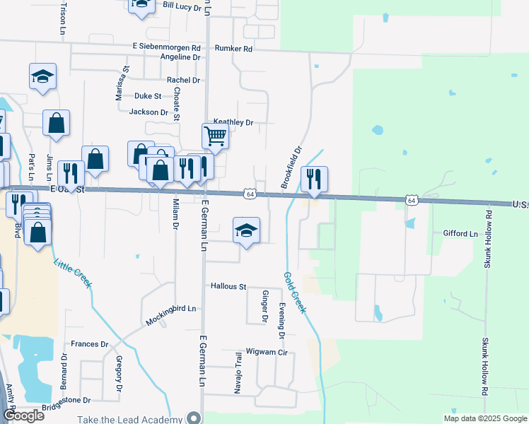 map of restaurants, bars, coffee shops, grocery stores, and more near 10 MacArthur Drive in Conway