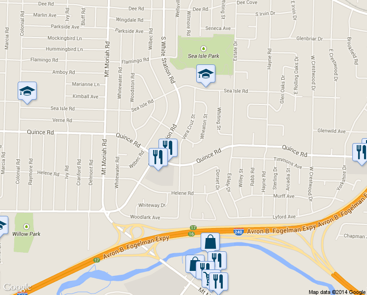 map of restaurants, bars, coffee shops, grocery stores, and more near 1552 Vera Cruz Street in Memphis
