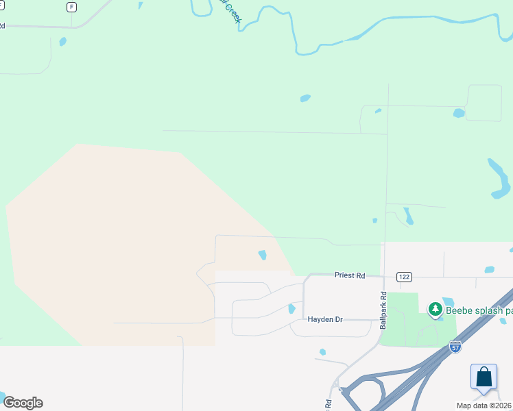 map of restaurants, bars, coffee shops, grocery stores, and more near 706 Priest Road in Beebe
