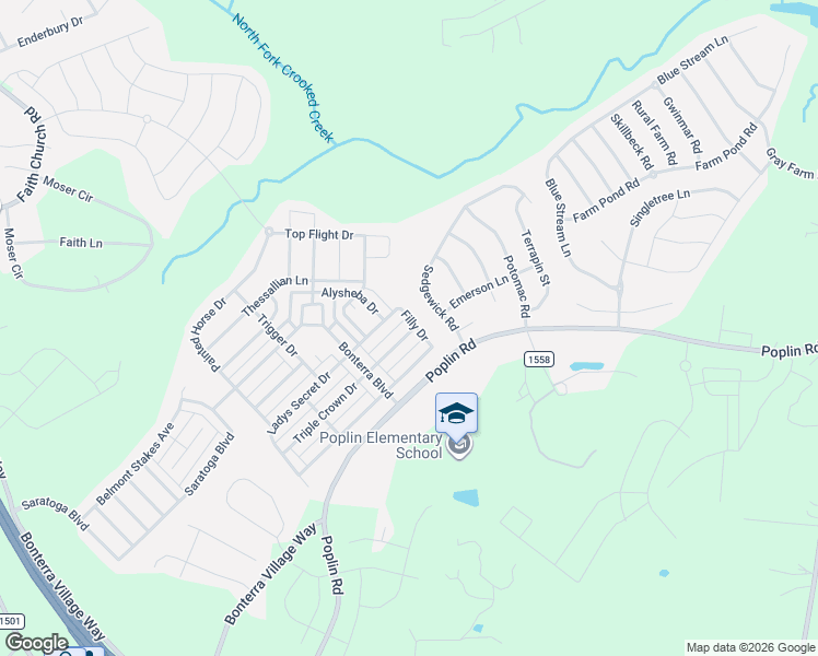 map of restaurants, bars, coffee shops, grocery stores, and more near 4010 Filly Drive in Indian Trail