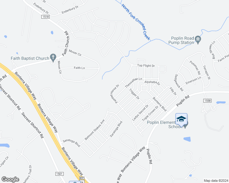 map of restaurants, bars, coffee shops, grocery stores, and more near 1812 Painted Horse Drive in Indian Trail