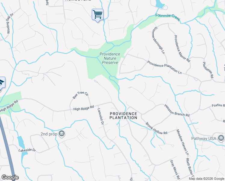 map of restaurants, bars, coffee shops, grocery stores, and more near 3300 Lazy Branch Road in Charlotte