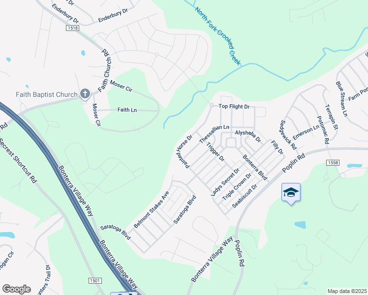 map of restaurants, bars, coffee shops, grocery stores, and more near 1812 Painted Horse Drive in Indian Trail