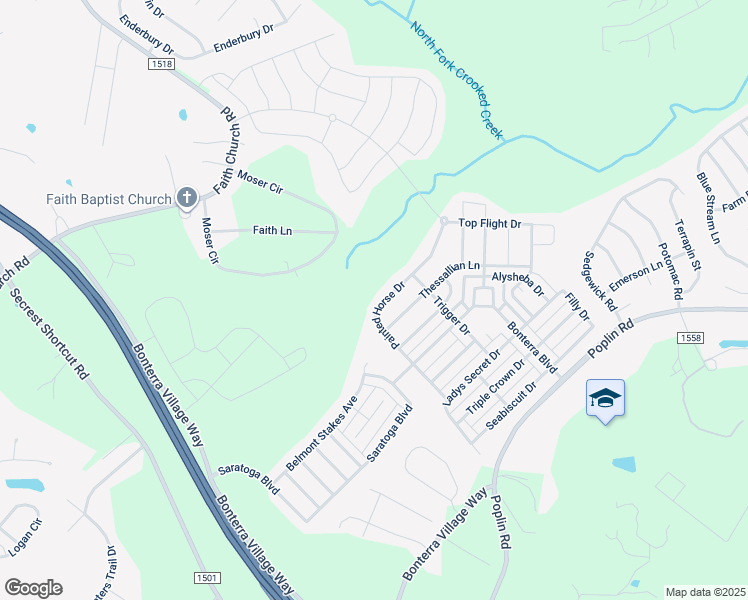 map of restaurants, bars, coffee shops, grocery stores, and more near 1817 Painted Horse Drive in Indian Trail