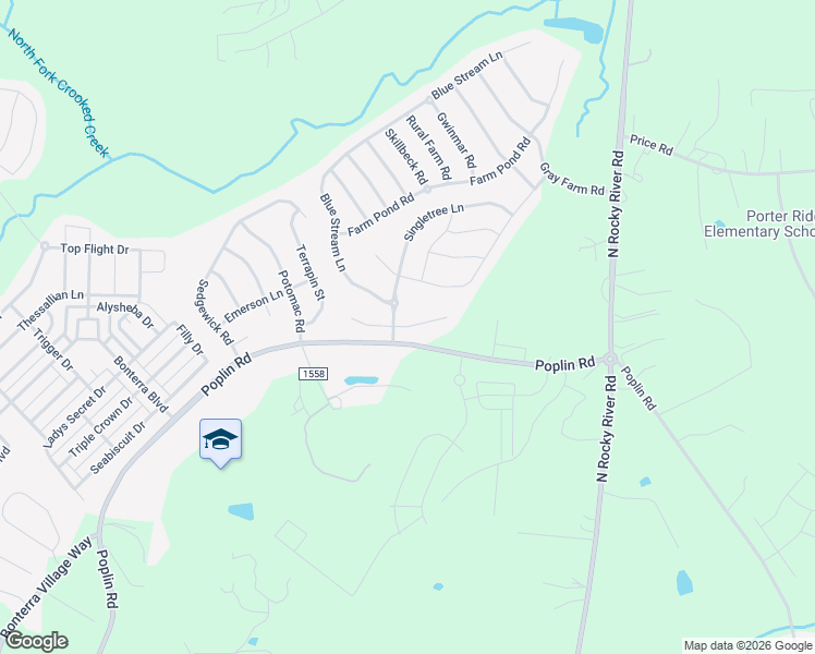 map of restaurants, bars, coffee shops, grocery stores, and more near Perennial Lane in Indian Trail