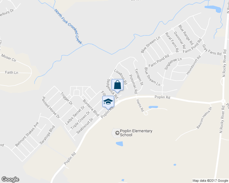 map of restaurants, bars, coffee shops, grocery stores, and more near 1000 Emerson Lane in Indian Trail