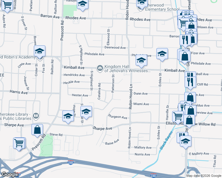 map of restaurants, bars, coffee shops, grocery stores, and more near 1486 Patterson Street in Memphis