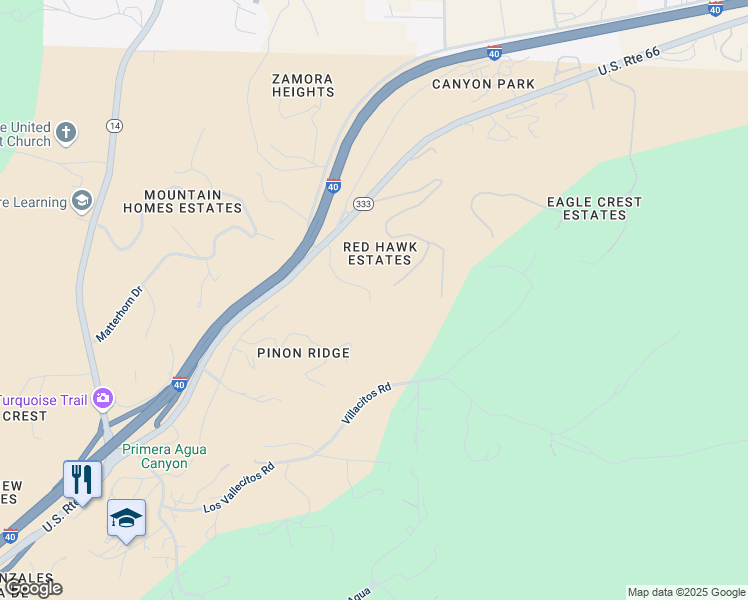 map of restaurants, bars, coffee shops, grocery stores, and more near 16 Cresenciano Road in Tijeras