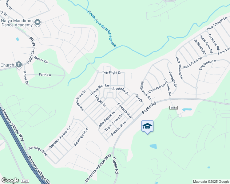 map of restaurants, bars, coffee shops, grocery stores, and more near 1400 Thessallian Lane in Indian Trail
