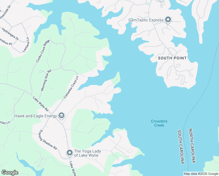 map of restaurants, bars, coffee shops, grocery stores, and more near 5981 Johnson Road in Clover