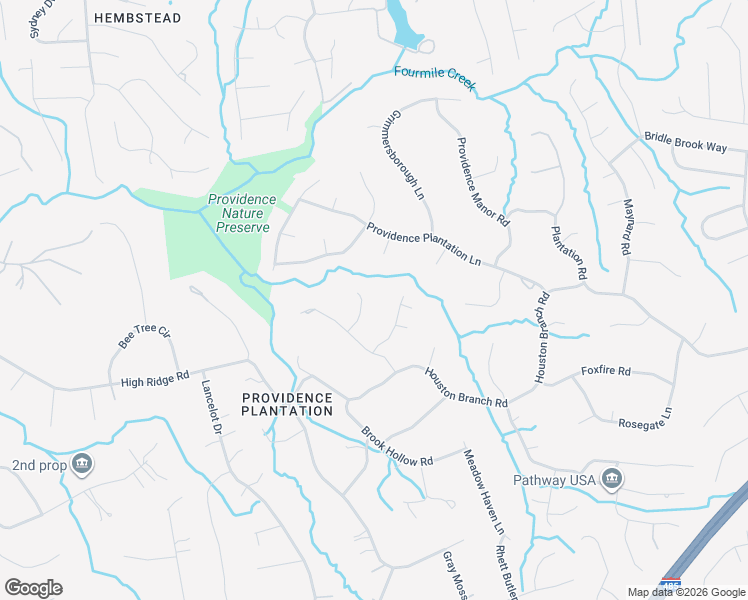 map of restaurants, bars, coffee shops, grocery stores, and more near 2820 Providence View Lane in Charlotte