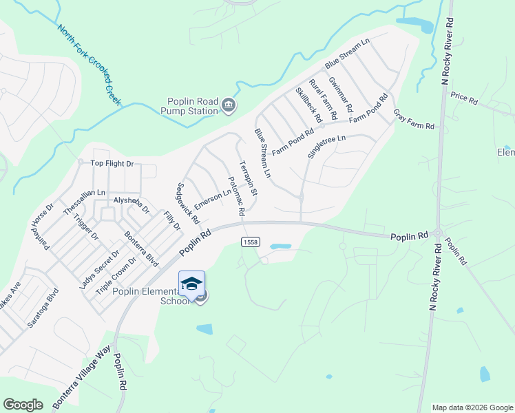 map of restaurants, bars, coffee shops, grocery stores, and more near 1008 Terrapin Street in Indian Trail