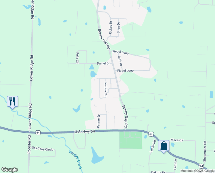 map of restaurants, bars, coffee shops, grocery stores, and more near 7 Joshua Circle in Conway