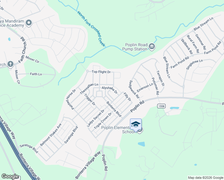 map of restaurants, bars, coffee shops, grocery stores, and more near 5121 Alysheba Drive in Indian Trail