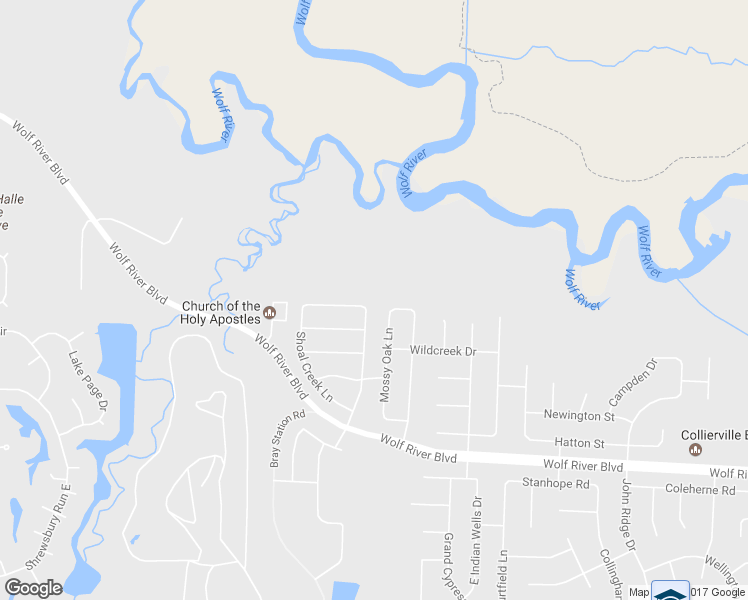 map of restaurants, bars, coffee shops, grocery stores, and more near 1246 Marsh Creek Lane in Collierville