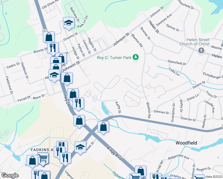 map of restaurants, bars, coffee shops, grocery stores, and more near 1945 Sardonyx Road in Fayetteville