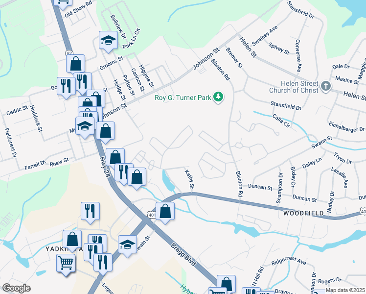 map of restaurants, bars, coffee shops, grocery stores, and more near 1937 Sardonyx Road in Fayetteville