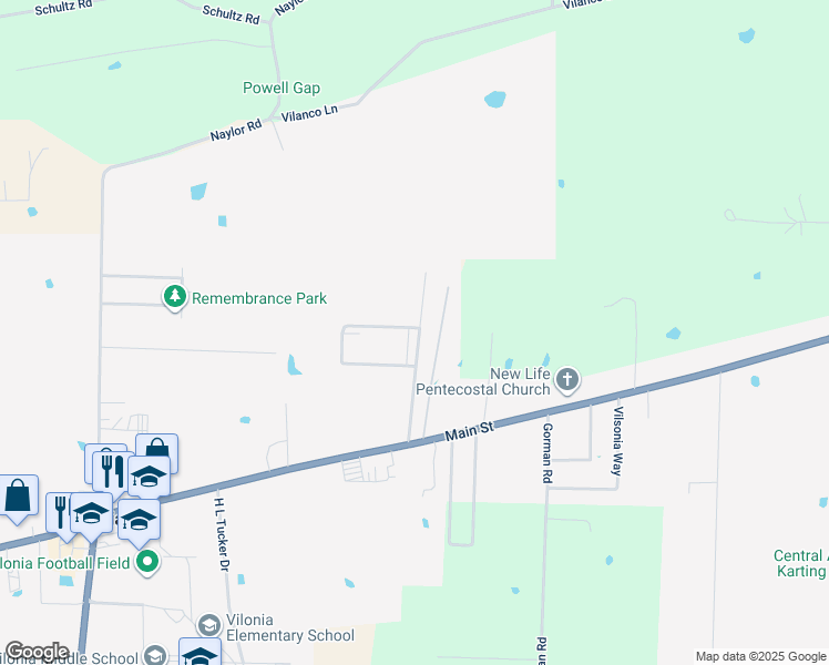 map of restaurants, bars, coffee shops, grocery stores, and more near 16 Cherrybrook Lane in Vilonia