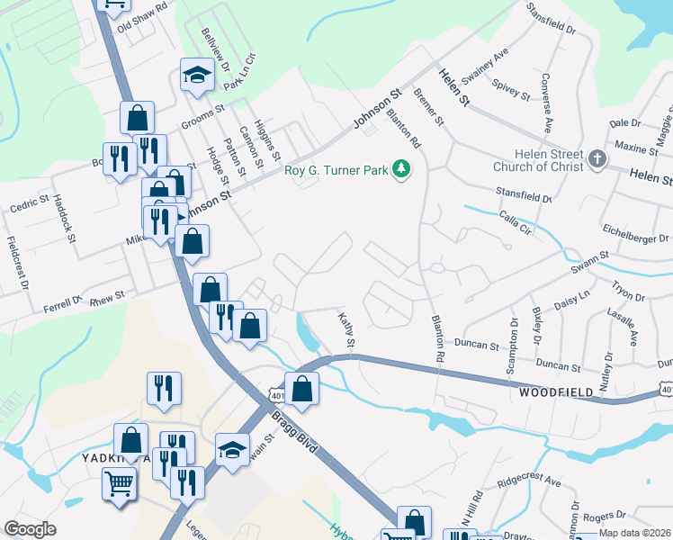 map of restaurants, bars, coffee shops, grocery stores, and more near 1937 Sardonyx Road in Fayetteville