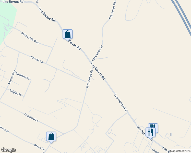 map of restaurants, bars, coffee shops, grocery stores, and more near 117 West El Campo Road in Arroyo Grande
