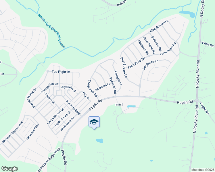 map of restaurants, bars, coffee shops, grocery stores, and more near 3000 Emerson Lane in Indian Trail