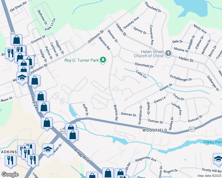 map of restaurants, bars, coffee shops, grocery stores, and more near 600 Odd Ct in Fayetteville