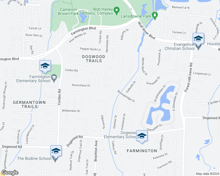 map of restaurants, bars, coffee shops, grocery stores, and more near 2123 Kilbirnie Drive in Germantown